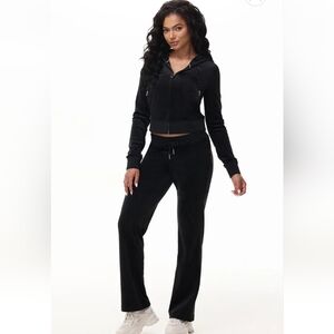 Pink Lady by Juicy Couture Black Velvet Jogger Set